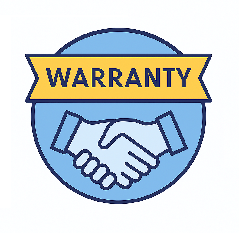 ETICS / EIFS installation warranty icon – handshake and warranty banner