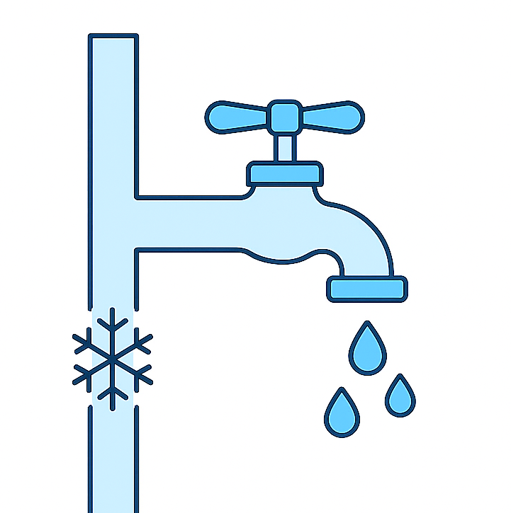 Cold water from tap due to insulated pipes